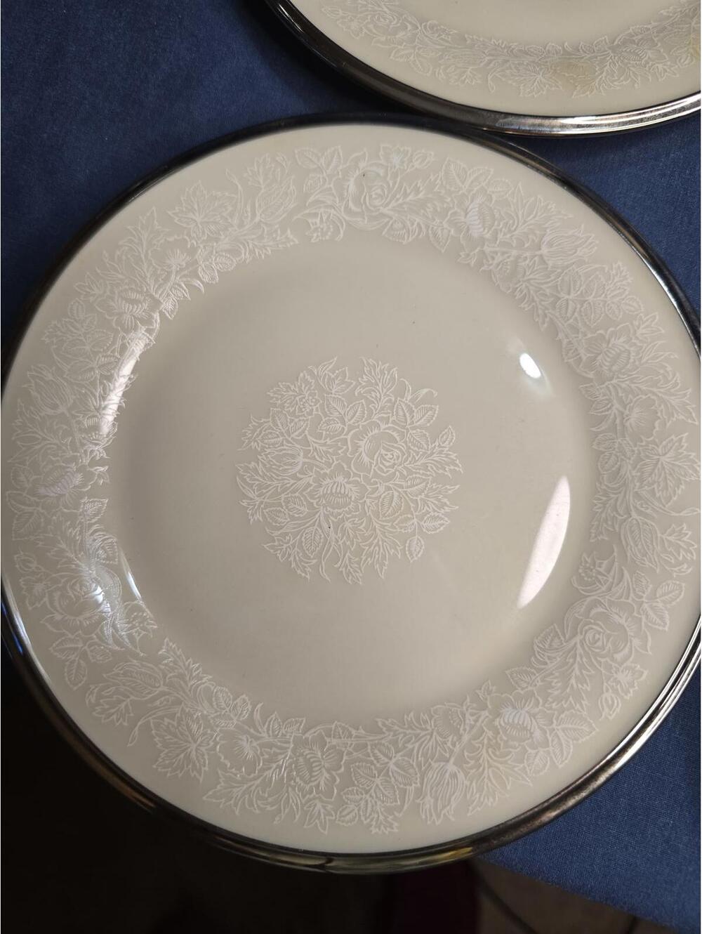 Vintage Set of 4 Lenox Moonspun China Bread/Dessert Plates USA Made 6 3/8"